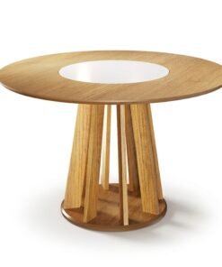 Mesa Flora com Prato Giratório 1.35x1.35 m Cinamomo/Off - Valdemóveis