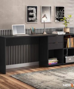 Mesa Office NT 2060 Larg. 2.00m Preto 2 Gavetas Notável
