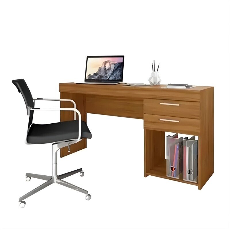 Combo - Multiuso Escritório 2 Portas Larg. 0.70m + Mesa Office NT 51015 Larg. 1.21m Freijó - Notável - Imagem 6