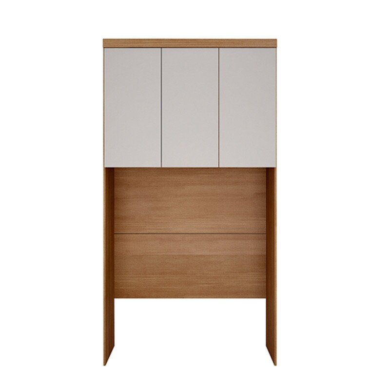 Modulado Aéreo Rizon Casal Cumaru/Fendi Fosco 3 Portas 2 Prateleiras 100% MDF Larg. 1.45m - Novo Horizonte