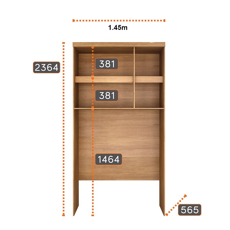 Modulado Aéreo Rizon Casal Cumaru/Fendi Fosco 3 Portas 2 Prateleiras 100% MDF Larg. 1.45m - Novo Horizonte - Imagem 3