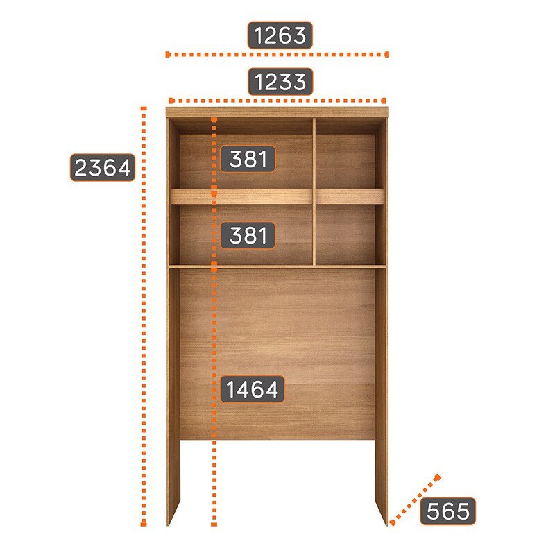 Modulado Aéreo Solteiro Rizon Cumaru/Fendi Larg. 1.25m 2 Portas - Novo Horizonte - Imagem 2