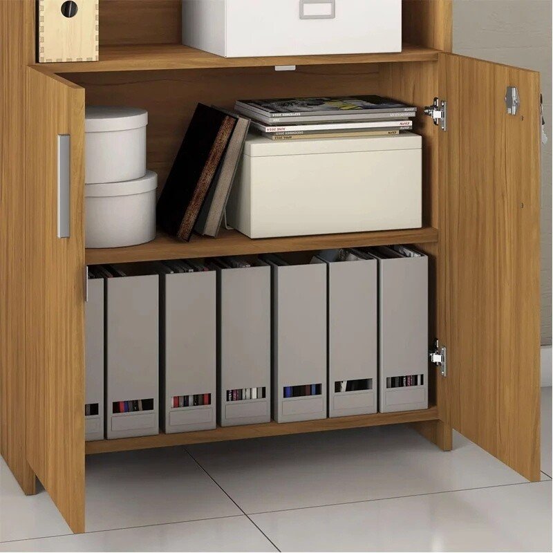 Combo - Multiuso Escritório 2 Portas Larg. 0.70m + Mesa Office NT 51015 Larg. 1.21m Freijó - Notável - Imagem 9