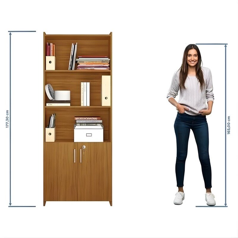 Combo - Multiuso Escritório 2 Portas Larg. 0.70m + Mesa Office NT 51015 Larg. 1.21m Freijó - Notável - Imagem 11