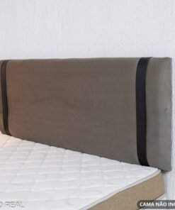 Painel Casal 1.40 Leticia Veludo Cinza
