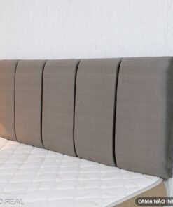 Painel Casal 1.40 Roma Veludo Cinza