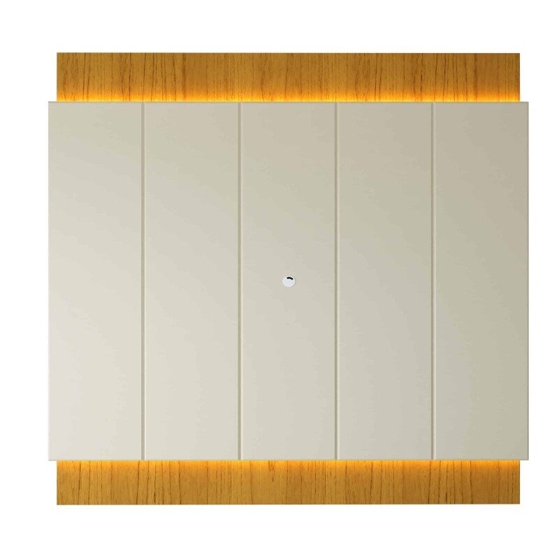 Painel Magnífico 220 Larg. 2.18m Nature/Off C/LED e Detalhe Ripado para TV até 85" - Gelius - Imagem 7