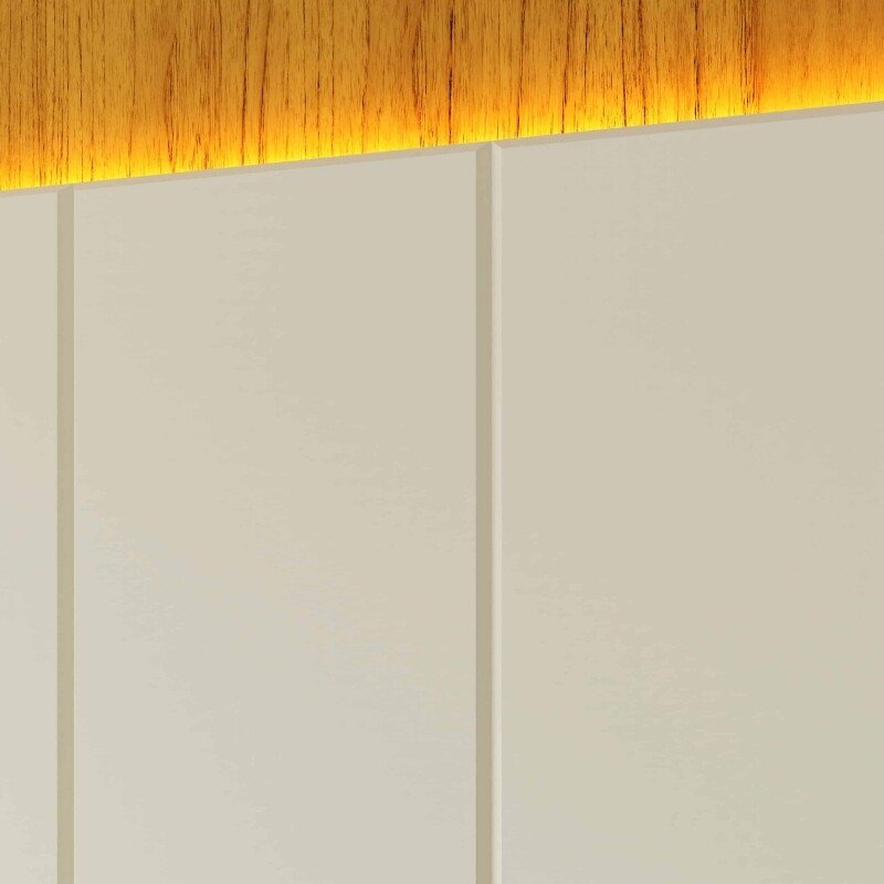 Painel Magnífico 220 Larg. 2.18m Nature/Off C/LED e Detalhe Ripado para TV até 85" - Gelius - Imagem 8