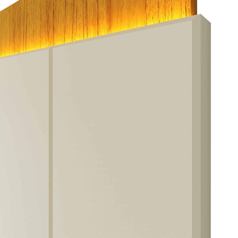 Painel Magnífico 220 Larg. 2.18m Nature/Off C/LED e Detalhe Ripado para TV até 85" - Gelius - Imagem 9