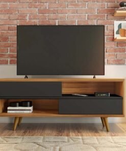 Rack Bancada NT 1180 Larg.1.35m Freijó/Preto para TV até 55" - Notável