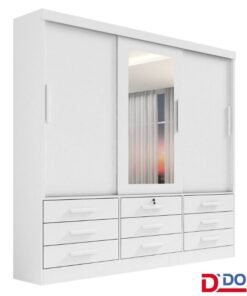 Roupeiro Meridian 3 Portas Branco Larg. 2.00m - D Doro