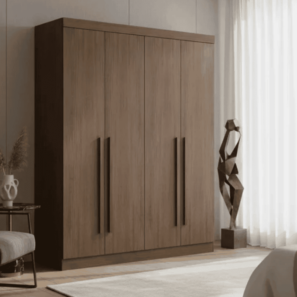 Roupeiro Da Vinci Plus 4 Portas Castanho Larg. 1.85m - D Doro