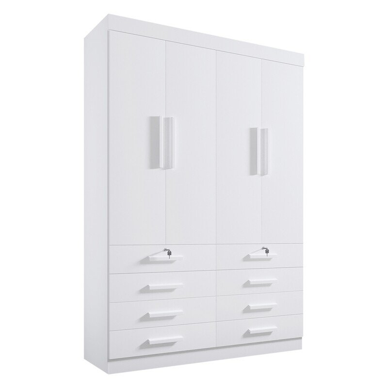 Roupeiro Mônaco Plus 4 Portas Branco Larg. 1.60m - D Doro - Imagem 5
