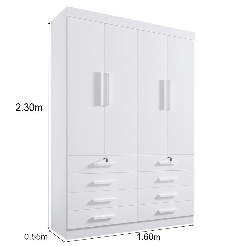 Roupeiro Mônaco Plus 4 Portas Branco Larg. 1.60m - D Doro - Imagem 6