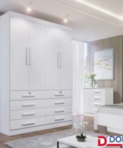 Roupeiro Mônaco Plus 4 Portas Branco Larg. 1.60m - D Doro