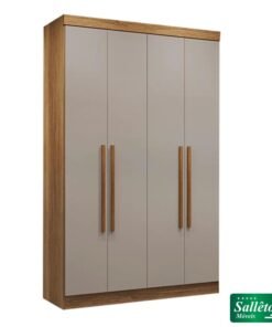 Roupeiro Recife 4 Portas Cinamomo/Off Larg. 1.21m - Sallêto