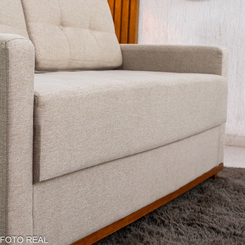 Sofá 3 lugares Living Áustria Linho Bege A57 Larg. 1.70m - Imagem 6