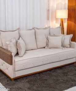 Sofá 3 lugares Vican Larg. 2.00m Linho Bege 5044 Detalhe 05 - Molas Bonnel