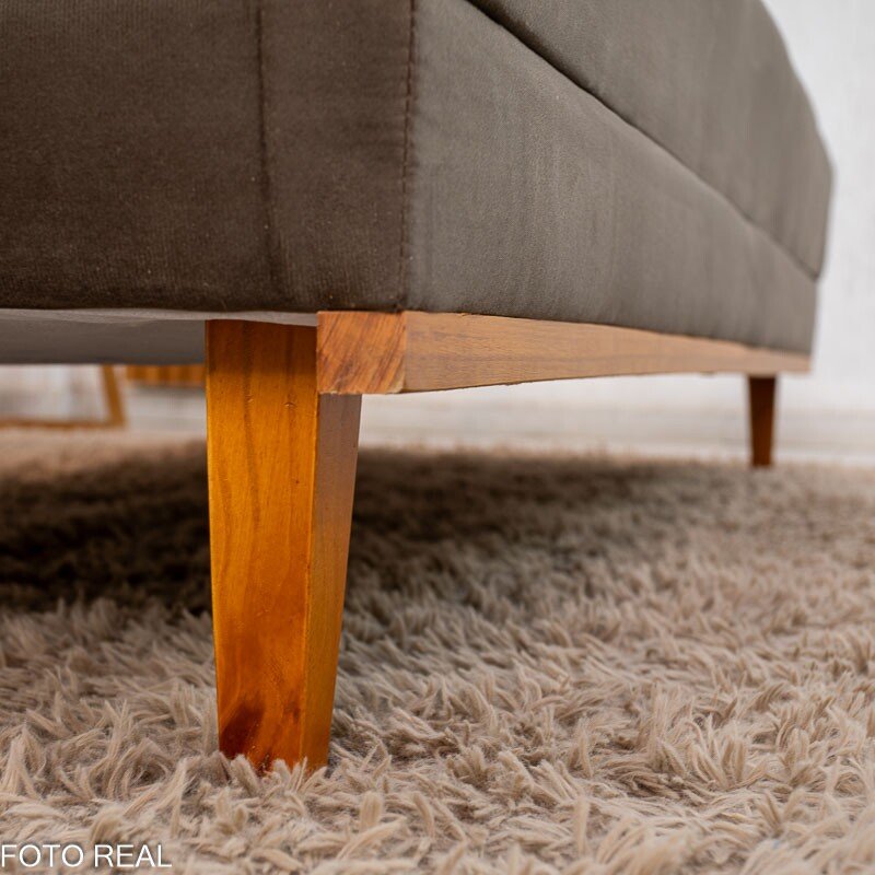 Sofá Cama Madrid Veludo Marrom 2263 Larg. 1.80m - Molas Bonnel - Imagem 8