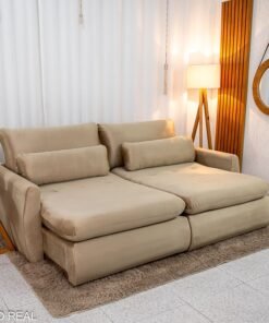 Sofá Retrátil Amaranto 2.30m Veludo Bege 3040/04- Sem Caixa