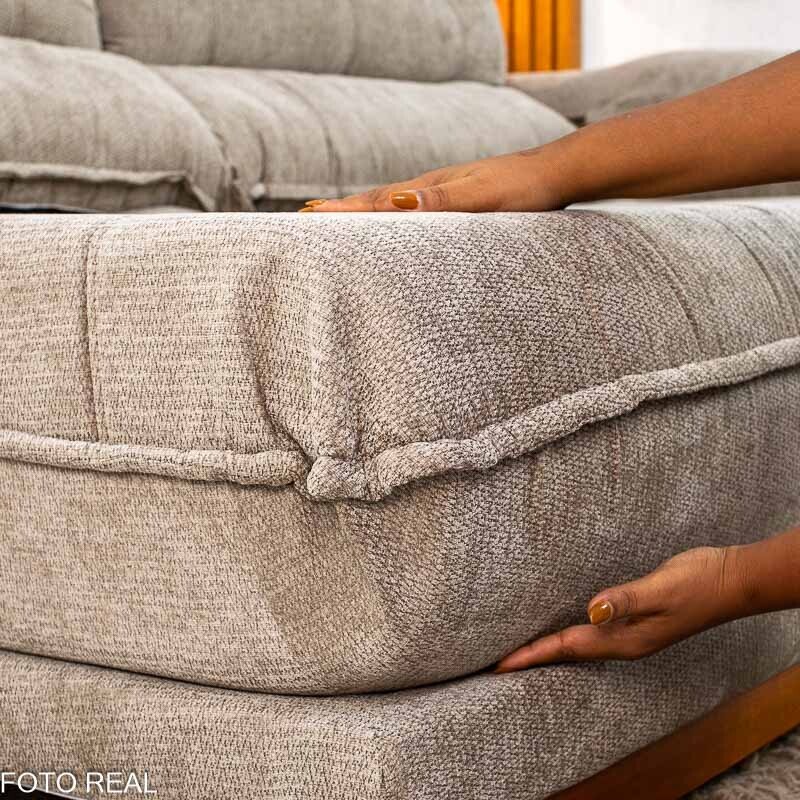 Sofá Retrátil Reclinável Itaúna 2.50m Chenille Bege 574 - Molas Ensacadas - Imagem 10