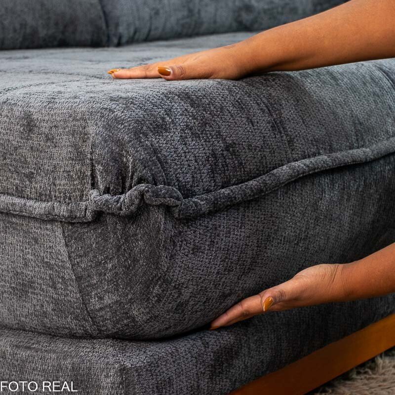 Sofá Retrátil Reclinável Itaúna 2.30m Chenille Grafite 573 - Molas Ensacadas - Imagem 10