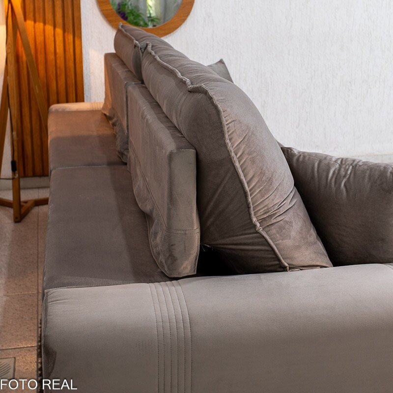 Sofá Retrátil Reclinável Ruah 2.90m Veludo Avelã 4052 - Molas Ensacadas - Imagem 12