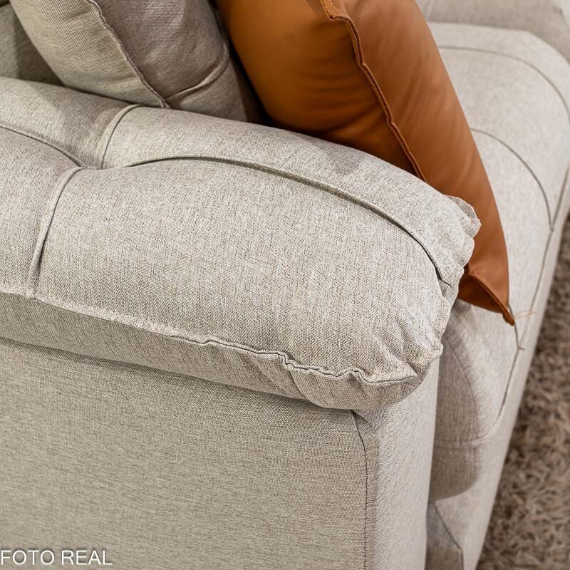 Sofá Retrátil Reclinável Verona 2.00m Linho Bege - Molas Ensacadas - Imagem 10