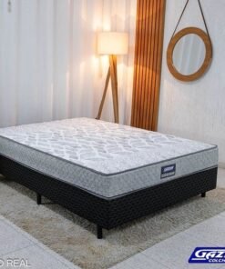 Unibox Casal Supreme Natural D28 138x188x53 Cinza - Gazin | Suporta até 210kg