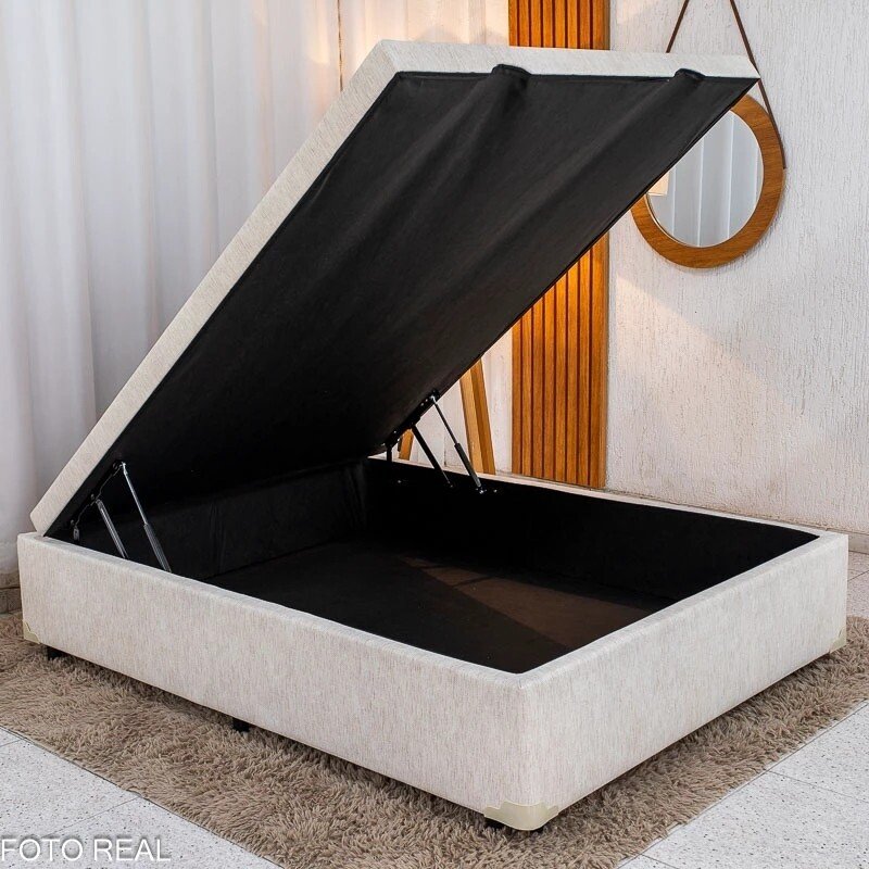 Colchão Casal Due Molas Ensacadas - Viero + Base Box Baú Casal Prime Confort Corino Palha Blindado - Issacar 138x188x71 | Suporta até 240kg - Imagem 12