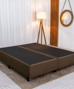 Box Queen Bipartida 158x198x37 Sued Marrom - Ortobel