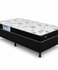 Colchão Solt. Santé Alt 14 Espuma D33 + Box Solt. Sued Preto Ortobel - 88x188x51 | Suporta até 120kg