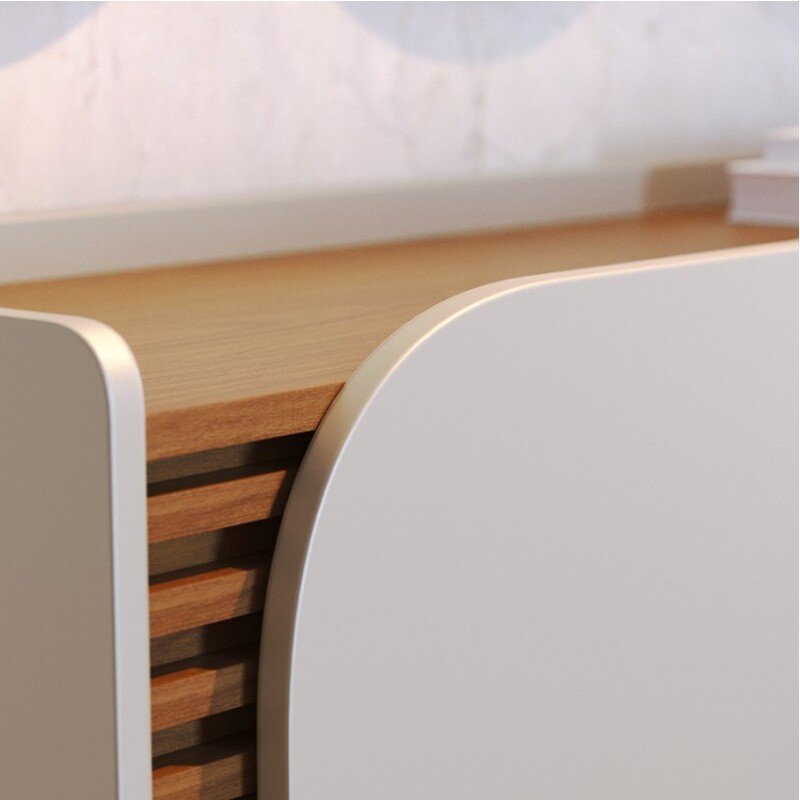 Buffet Jurerê C/Detalhe Ripado Off White Matte/Freijó Larg. 1.36m - Colibri - Imagem 4