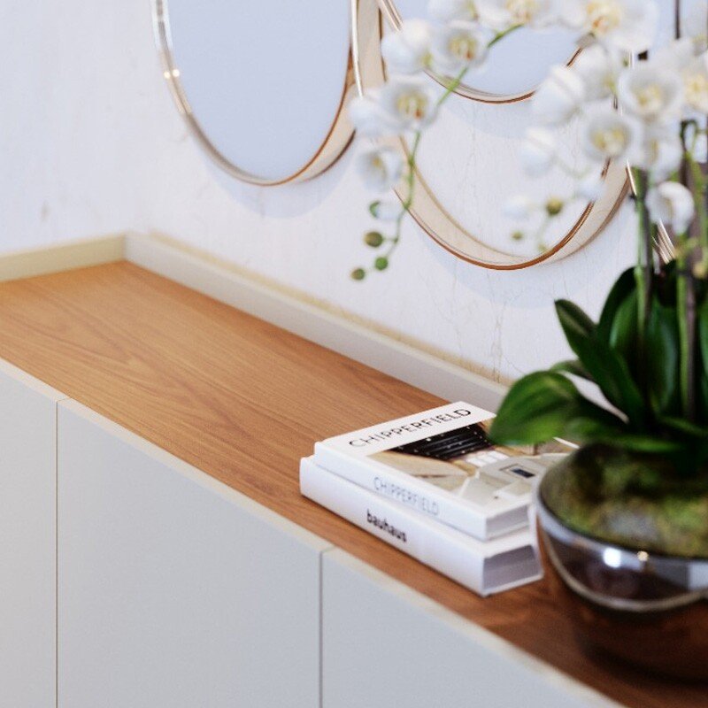 Buffet Jurerê C/Detalhe Ripado Off White Matte/Freijó Larg. 1.36m - Colibri - Imagem 5