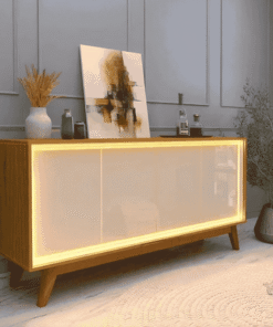 Buffet Requinte Naturale/Off com LED Larg. 1.60m - Gelius