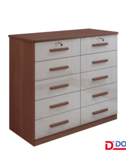 Cômoda Ryad Com 10 Gavetas Castanho/Off - D Doro