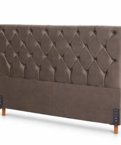 Cabeceira Queen Vitória Veludo Cinza Larg. 1.60m