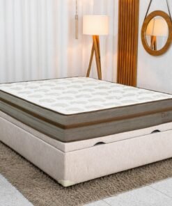 Colchão Casal Due Molas Ensacadas - Viero + Base Box Baú Casal Prime Confort Corino Palha Blindado - Issacar 138x188x71 | Suporta até 240kg