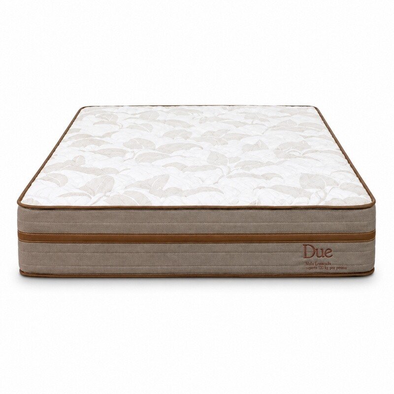 Colchão Casal Due Molas Ensacadas - Viero + Base Box Baú Casal Prime Confort Corino Palha Blindado - Issacar 138x188x71 | Suporta até 240kg - Imagem 19