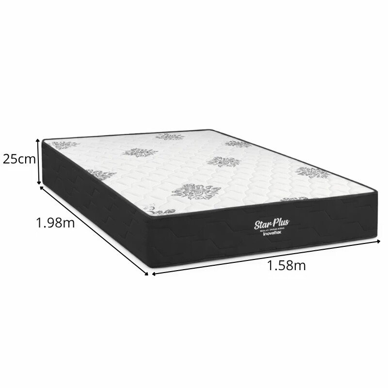 Colchão Queen Star Plus 158x198x25 Molas Ensacadas Pocket - Inovaflex | Suporta até 120kg - Imagem 4
