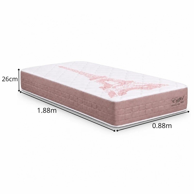 Colchão Solt. Eiffel Molas Ensacadas Rosa - Anjos + Box Solt. Korino Branca - 88x188x63 | Suporta até 130kg - Imagem 14