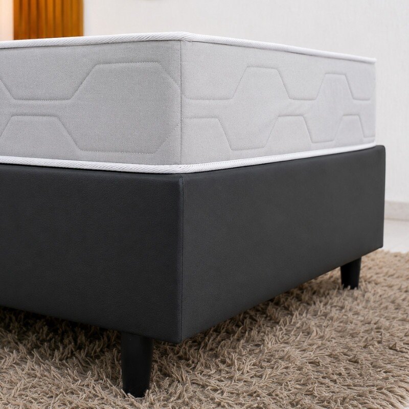 Colchão Solteiro Confort Premium Ortopédico D28 - Inovaflex + Box Solt. Korino Preto Ortobel - 88x188x55 | Suporta até 120kg - Imagem 5