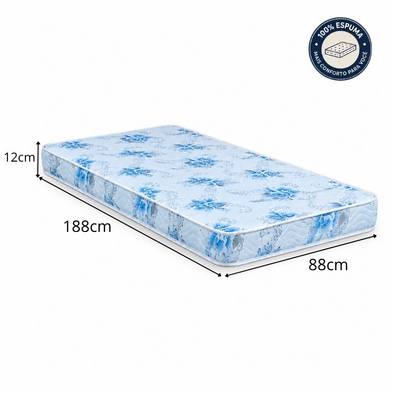 Colchão Solteiro Dream Soft 100% Espuma D-20 88×188x12 Ortobom | Suporta até 80kg - Imagem 2
