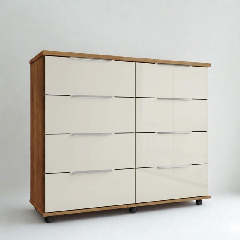 Cômoda Athenas Larg. 1.21m com 8 Gavetas Cedro/Areia - Rud Rack - Imagem 3