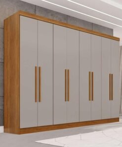 Guarda-roupa Recife Cinamomo/Off 8 Portas 4 Gavetas Larg. 2.41m - Sallêto