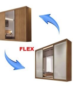 Roupeiro Casal Sollo Plus Cumaru/Fendi 3 Portas 8 Gavetas C/ 1 Espelho 100% MDF Larg. 2.73m - Novo Horizonte