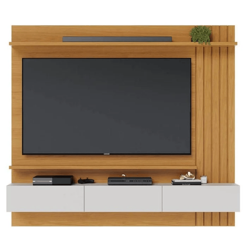 Home Suspenso Juriti Larg. 1.80m Naturale/Off White Matte para TV até 70" - Colibri - Imagem 2