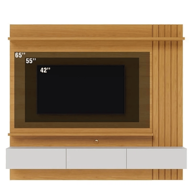 Home Suspenso Juriti Larg. 1.80m Naturale/Off White Matte para TV até 70" - Colibri - Imagem 3
