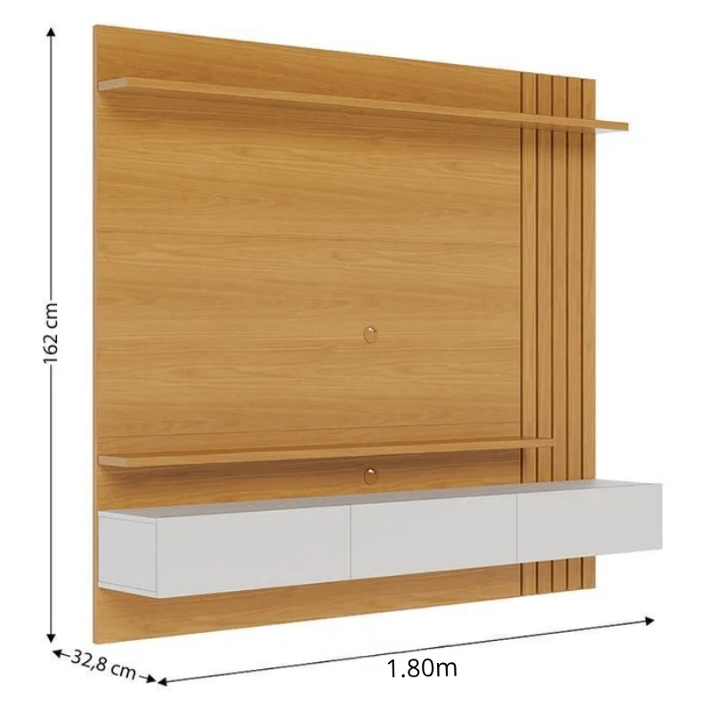 Home Suspenso Juriti Larg. 1.80m Naturale/Off White Matte para TV até 70" - Colibri - Imagem 4