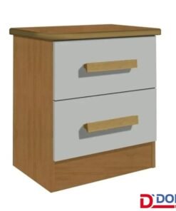 Mesa de Cabeceira New Athos 2 Gavetas Cinamomo/Off White Larg. 0.50m - D Doro